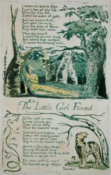 The Little Girl Lost and Leopards, tygers play..., and The Little Girl Found plate 20 from Songs of Innocence, 1789